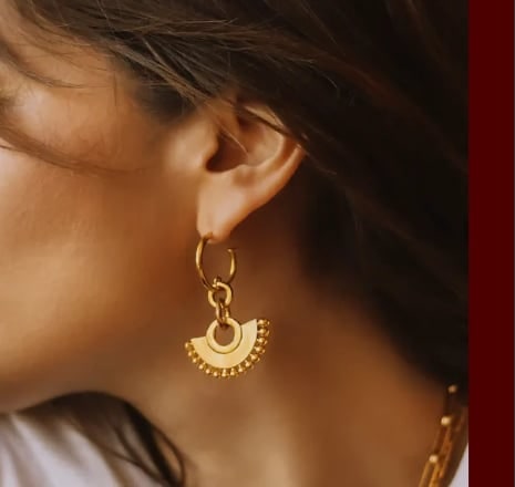 Fan Chandelier Hoop Earrings